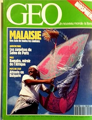 Géo N° 145. Malaisie, Bamako, Bulgarie, Biosphère Mars 1991.