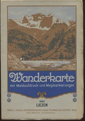 Wanderkarte mit Waldaufdruck und Wegmarkierungen. Liezen - 4952. Maßstab 1 : 75.000.