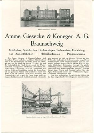 Bild des Verkufers fr Werbeanzeige: Amme, Giesecke & Konegen AG, Braunschweig. zum Verkauf von Antiquariat Ralf Rindle
