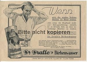 Bild des Verkufers fr Werbeanzeige: Dr. Dralle`s Birkenwasser - 1927. Grafik: B. Schubert. zum Verkauf von Antiquariat Ralf Rindle