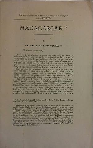 Madagascar. Extrait du Bulletin de la Société de géographie de Rochefort.