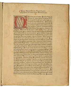 Seller image for Speculum beate Marie virginis: compilatum ab humili fratre Bonauentura.Augsburg, Anton Sorg, 1476. Folio (26.5 x 21.2 cm). Set in a Gothic letter in 40 lines to the page, printed in 1 column. Rubricated throughout. With a large Maiblumen woodcut-initial and 16 smaller initials (of which 11 hand-coloured in red). Modern vellum, with a manuscript title on the spine. for sale by ASHER Rare Books