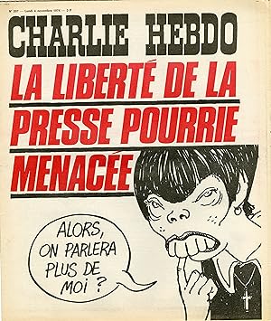 "CHARLIE HEBDO N°207 du 4/11/1974" CABU: Mireille MATHIEU (La Liberté de presse pourrie menacée)