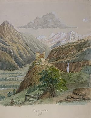 Seller image for Schlo Weissenstein. Tyrol. Anonymes Aquarell um 1900, 31 x 24 cm (Blattgr.) for sale by Antiquariat Johannes Mller