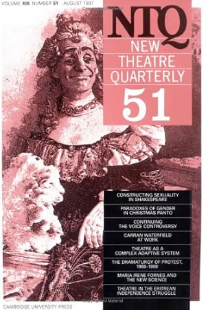 Bild des Verkufers fr New Theatre Quarterly 51: Volume 13, Part 3 (New Theatre Quarterly, Series Number 51) zum Verkauf von WeBuyBooks