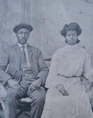 Tintype of African American Couple Sitting on a Loveseat