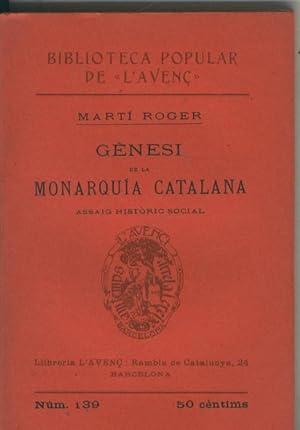 Imagen del vendedor de Genesi de la Monarquia Catalana a la venta por El Boletin