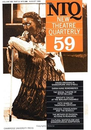 Seller image for New Theatre Quarterly 59: Volume 15, Part 3 (New Theatre Quarterly, Series Number 59) for sale by WeBuyBooks