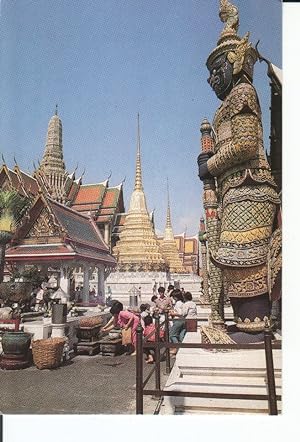 Bild des Verkufers fr Postal 016954: THAILAND Bangkok - Vista de templo en Bangkok. Postal Publicitaria de Ultramar Express zum Verkauf von EL BOLETIN