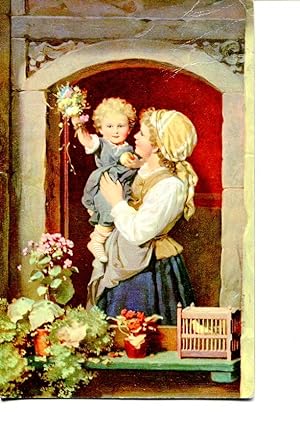 Bild des Verkufers fr Postal 016500: Pintura de madre e hijo de JOHAN GEORG MEYER zum Verkauf von EL BOLETIN
