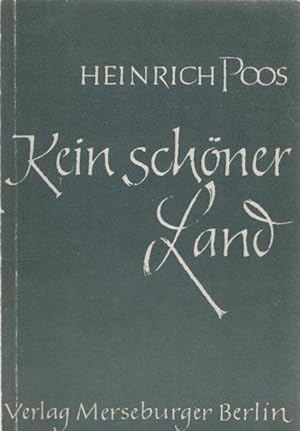 Bild des Verkufers fr Kein schner Land : Volkslieder fr drei- bis vierstimmigen Mnnerchor. Edition Merseburger; 755 zum Verkauf von Schrmann und Kiewning GbR