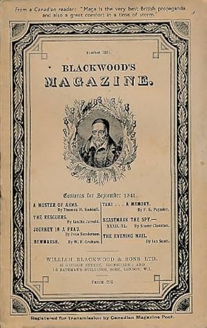 Image du vendeur pour Blackwood's Magazine. Volume 250. No 1511. September 1941 mis en vente par Barter Books Ltd