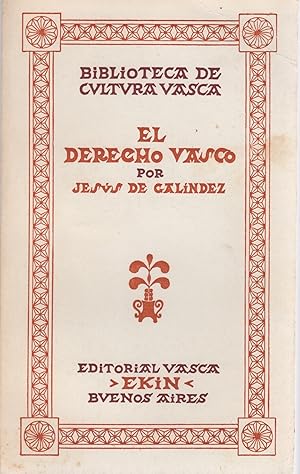 Imagen del vendedor de El derecho vasco . a la venta por Librera Astarloa