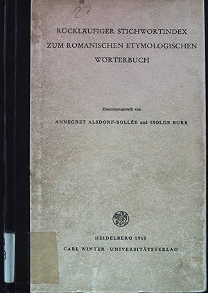 Seller image for Rcklufiger Stichwortindex zum Romanischen Etymologischen Wrterbuch. for sale by books4less (Versandantiquariat Petra Gros GmbH & Co. KG)