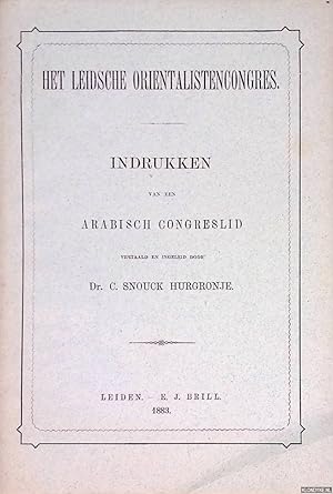 Seller image for Indrukken van een Arabisch congreslid for sale by Klondyke