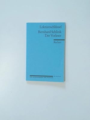 Seller image for Bernhard Schlink, Der Vorleser von Sascha Feuchert und Lars Hofmann for sale by Antiquariat Buchhandel Daniel Viertel