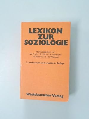 Bild des Verkufers fr Lexikon der Soziologie hrsg. von Werner Fuchs . zum Verkauf von Antiquariat Buchhandel Daniel Viertel