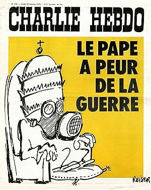 "CHARLIE HEBDO N°218 du 20/1/1975" REISER : LE PAPE A PEUR DE LA GUERRE
