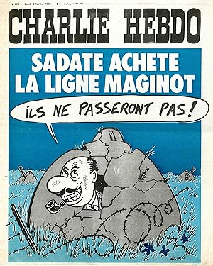 "CHARLIE HEBDO N°220 du 3/2/1975" WOLINSKI : SADATE ACHÈTE LA LIGNE MAGINOT