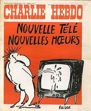 "CHARLIE HEBDO N°217 du 13/1/1975" REISER : NOUVELLE TÉLÉ NOUVELLES MOEURS