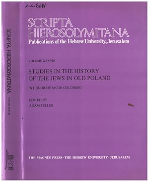 Seller image for Scripta Hierosolymitana VOL XXXVIII- 1998 Study in the history of the jews in old Poland in honor of Jacob Goldberg for sale by Biblioteca di Babele