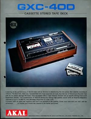 Akai GXC-40D. Cassette Stereo Tape Deck. Prospekt.