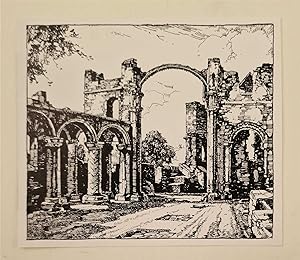 Seller image for Lindisfarne Priory Drawing (1938 Lithograph Print) for sale by Maynard & Bradley