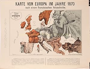Bild des Verkufers fr Karte von Europa im Jahre 1870" zum Verkauf von Inter-Antiquariaat Mefferdt & De Jonge