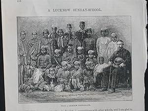 A Lucknow Sunday-School. Original Wood Engraving