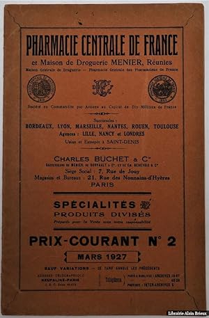 Image du vendeur pour Catalogue de Pharmacie centrale de France et maison de droguerie Menier mis en vente par Librairie Alain Brieux