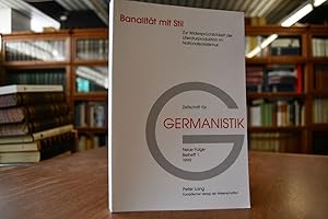 Bild des Verkufers fr Banalitt mit Stil. Zur Widersprchlichkeit der Literaturproduktion im Nationalsozialismus. Zeitschrift fr Germanistik, Neue Folge, Beiheft 1 (1999). zum Verkauf von Gppinger Antiquariat