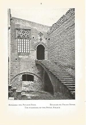 Seller image for Lamina 573: MONASTERIO DE POBLET. Escalera del Palacio Real for sale by EL BOLETIN