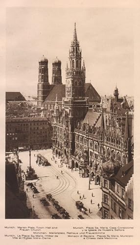 Bild des Verkufers fr Lamina/Foto KURT HIELSCHE Deuschtland No. 024: MUNICH. MARIEN PLATZ TOWN-HALL AND FRAUEN CHURCH zum Verkauf von EL BOLETIN