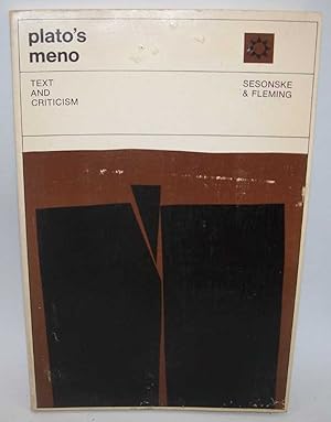 Seller image for Plato's Meno: Text and Criticism for sale by Easy Chair Books