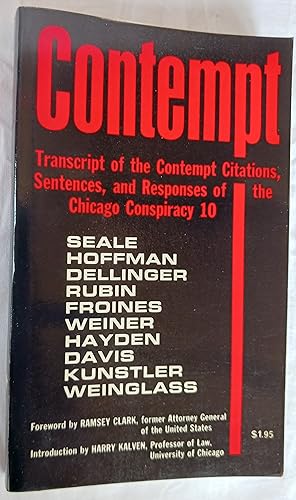 Immagine del venditore per Contempt: Transcript of the Contempt Citations, Sentences, and Responses of the Chicago Conspiracy 10 venduto da Gargoyle Books, IOBA