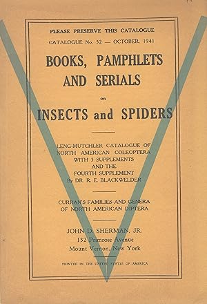 Seller image for Books, pamphlets and serials on insects and spiders [cover title] for sale by Zamboni & Huntington