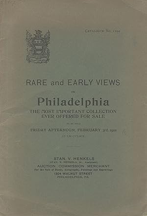 Rare and early views in Philadelphia. Belonging to a well-known collector and embracing the most ...