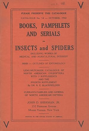 Seller image for Books, pamphlets and serials on insects and spiders [cover title] for sale by Zamboni & Huntington