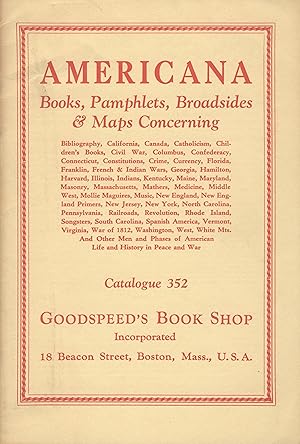 Americana: Books, pamphlets, broadsides & maps [cover title]