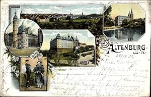 Ansichtskarte / Postkarte Altenburg in Thüringen, Totalansicht, Herzogl. Schloss, Rathaus, Thürin...