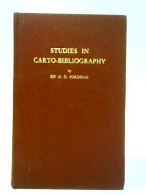 Seller image for Studies in Carto-bibliography: British and French, and in the Bibliography of Itineraries and Road-books for sale by World of Rare Books