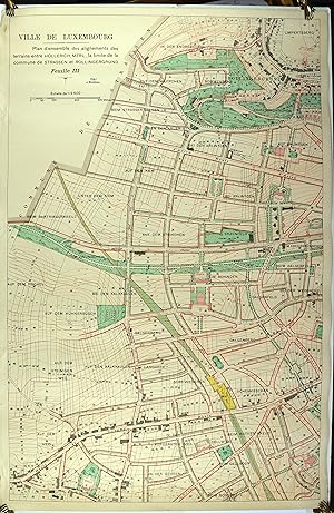 VILLE DE LUXEMBOURG. Plan d'ensemble des alignements des terrains entre HOLLERICH, MERL, la limit...