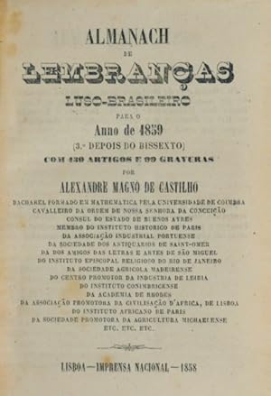 ALMANACH DE LEMBRANÇAS LUSO-BRASILEIRO PARA O ANO DE 1859.