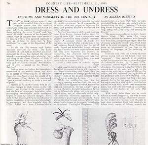 Bild des Verkufers fr Dress and Undress: Costume and Morality in the 18th Century. Several pictures and accompanying text, removed from an original issue of Country Life Magazine, 1986. zum Verkauf von Cosmo Books