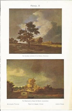Bild des Verkufers fr LAMINA 2349: Paisaje de Ruisdael y Paisaje de Rembrandt zum Verkauf von EL BOLETIN