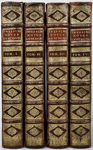 Thesaurus Novus Anecdotorum. 4 Bände [von 5; Ganzleder].
