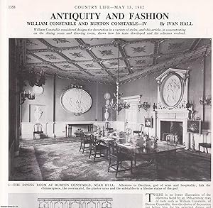 Bild des Verkufers fr William Constable and Burton Constable: Antiquity and Fashion. Several pictures and accompanying text, removed from an original issue of Country Life Magazine, 1982. zum Verkauf von Cosmo Books