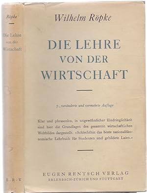 Bild des Verkufers fr Die Lehre von der Wirtschaft. 7. vernderte und vermehrte Auflage. zum Verkauf von Antiquariat Dwal