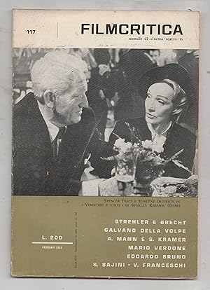 Seller image for Filmcritica, Mensile di Cinema-Teatro-Tv numero 117, Febbraio 1962 for sale by Biblioteca de Babel
