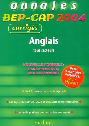 Image du vendeur pour Anglais tous secteurs bep-cap : Annales 2004 corrig?s - Jean-Paul Pouderon mis en vente par Book Hmisphres